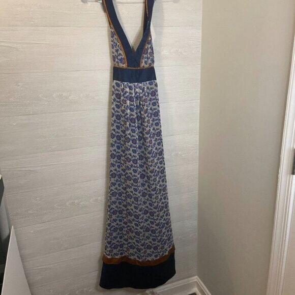 Mint by Jodi Arnold Women Sexy Deep V Neck Criss Cross Open Back SILK - Picture 2 of 7